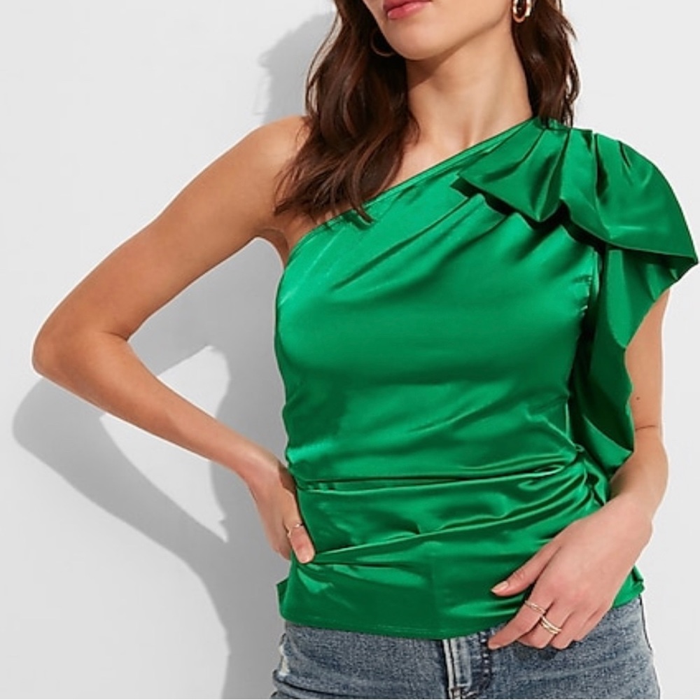 Express Ruffle One Shoulder Top